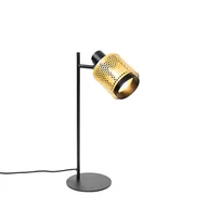 Lampy stojące - QAZQA Industrialna lampa stołowa czarno-złota - Kayden - miniaturka - grafika 1