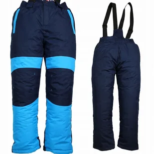KOMBINEZON Spodnie NARCIARSKIE Zimowe OCIEPLANE Szelki Granat 128 - Spodnie narciarskie KOMBINEZON Spodnie NARCIARSKIE Zimowe OCIEPLANE Szelki Granat 128 - Spodnie narciarskie - miniaturka - grafika 1