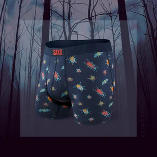 SAXX Bokserki męskie Ultra Boxer Brief Fly Navy Buggin r. S - Majtki męskie - miniaturka - grafika 1