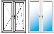 Okna - Okno fasadowe 2-szybowe  PCV O16A rozwierno-uchylne + rozwierne symetryczne prawe 1165x1135 mm białe - miniaturka - grafika 1