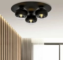 Czarna lampa sufitowa z ozdobnymi, szklanymi kulami SEVIN 3xE14 - Lampy sufitowe - miniaturka - grafika 1
