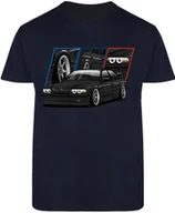 Koszulki męskie - T-SHIRT MĘSKI BMW 7 E38 M POWER AUTA PREZENT KOSZULKA GRANATOWA R-XL A585 - miniaturka - grafika 1