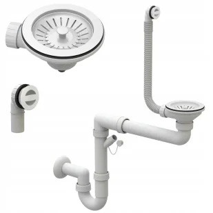 Syfon do zlewu biały przyścienny jednokomorowy Save space - Syfony - miniaturka - grafika 1