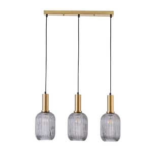 Polux Wisząca LAMPA loftowa SUFFOLK 318862 plisowane tuby ZWIS szklany na listwie przydymiony 318862 - Lampy sufitowe - miniaturka - grafika 2