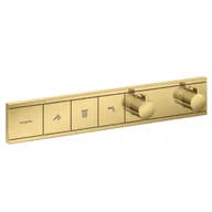 Baterie podtynkowe - HANSGROHE 15381990 RainSelect Bateria termostatyczna do 3 odbiorników, podtynkowa, element zewnętrzny Złoty Optyczny Polerowany - miniaturka - grafika 1