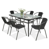 Meble ogrodowe - Zestaw Ogrodowy Simple 150/6 Graphite - miniaturka - grafika 1