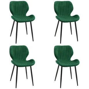 Komplet 4 krzeseł do kuchni butelkowa zieleń W6-R51 - Krzesła Komplet 4 krzeseł do kuchni butelkowa zieleń W6-R51 - Krzesła - miniaturka - grafika 1