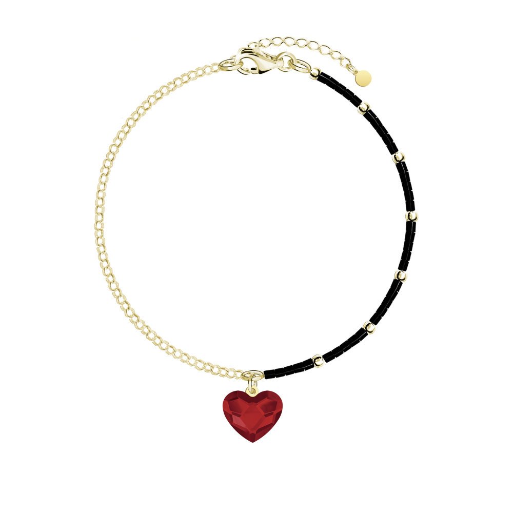 Pozłacana Bransoletka Z Sercem
