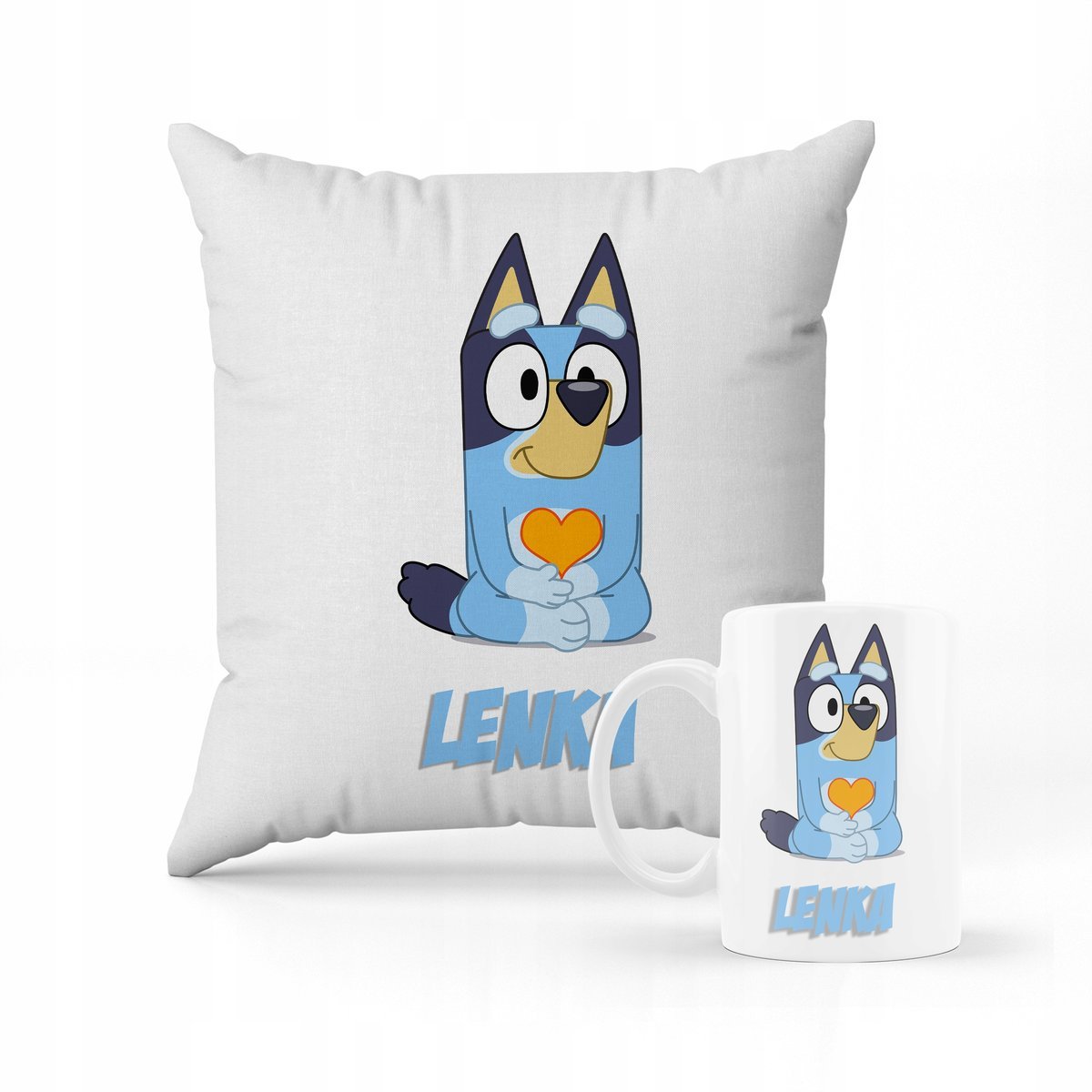 ZESTAW PODUSZKA + KUBEK Z Nadrukiem Prezent Bluey Blu Piesek Bluu Pies #3