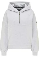 Bluzy damskie - DreiMaster Damska bluza z kapturem, jasnoszary melanż, L - miniaturka - grafika 1