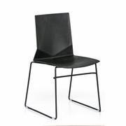 Krzesła - Plastikowe krzesło kuchenne CLANCY, czarny - miniaturka - grafika 1