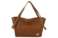 Nerki - Modna shopperka damska na ramię - Brązowa jasna - miniaturka - grafika 1