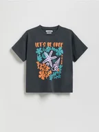 Koszulki dla dziewczynek - Reserved - T-shirt z nadrukiem - ciemnoszary - miniaturka - grafika 1