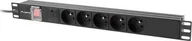 Listwy zasilające - lanberg Listwa zasilająca rack PDU 19 cali 1U 16A 5x230V 2m czarna C14 - miniaturka - grafika 1