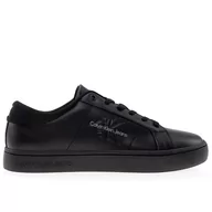 Trampki męskie - Buty Calvin Klein Jeans Classic Cupsole Low Laceup Leather YM0YM00864-0GT - czarne - miniaturka - grafika 1
