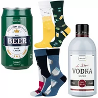 Skarpetki męskie - Zestaw 2x Skarpetki męskie kolorowe SOXO GOOD STUFF Vodka w butelce i piwo w puszce śmieszne bawełniane - miniaturka - grafika 1
