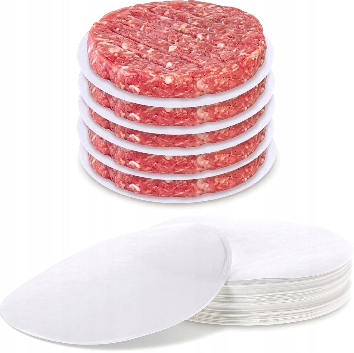 PAPIER PERGAMINOWY 200 SZTUK 109 CM OKRĄGŁY WYTRZYMAŁY DO PIECZENIA