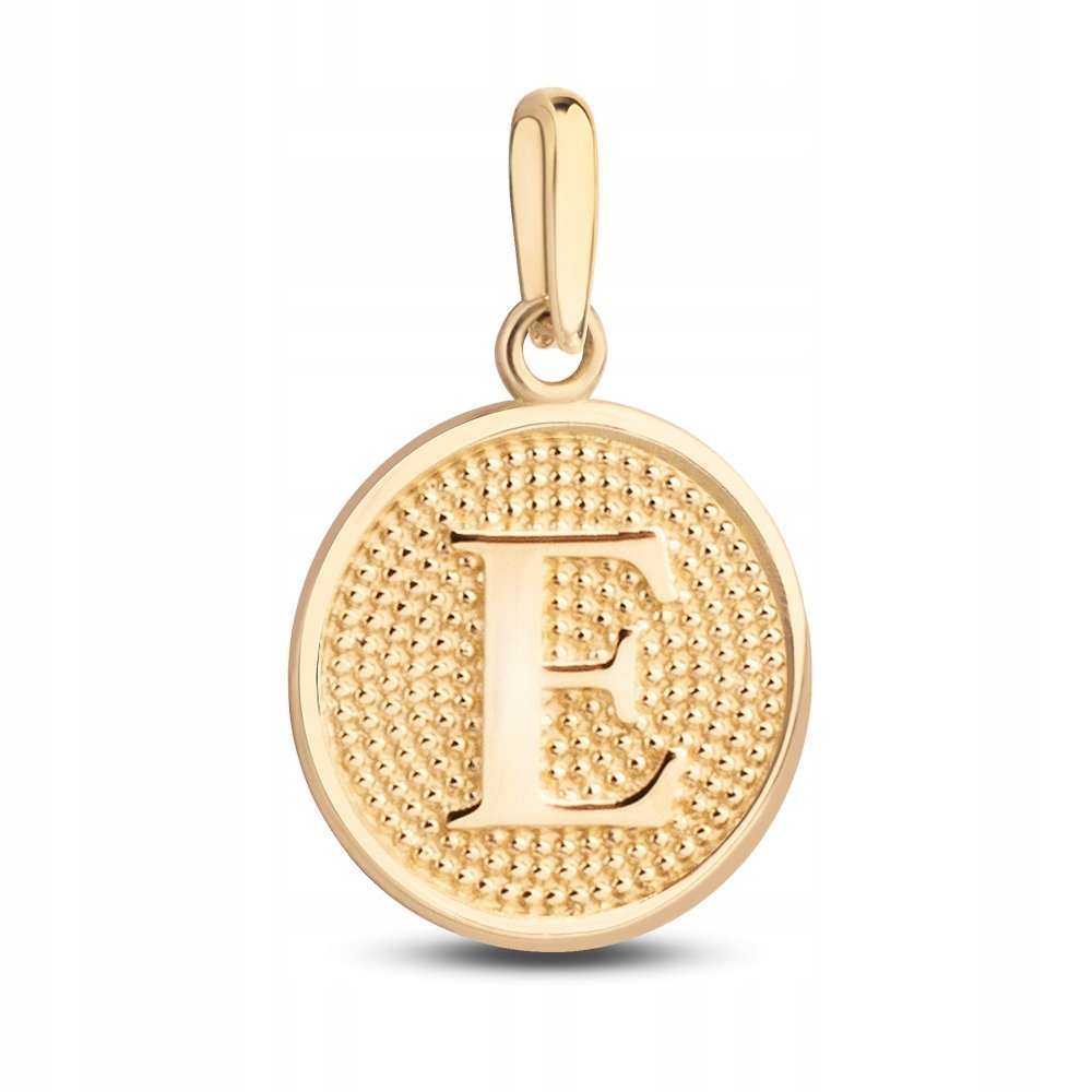 ZŁOTA WYJĄTKOWA ZAWIESZKA MEDALIK LITERKA E 333