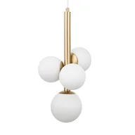 Lampy sufitowe - Lampa wisząca Perla 40780 Sigma zwis kula metalowa biała złota - miniaturka - grafika 1