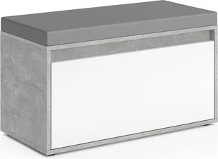 Vicco Ławka na buty Iker, 80 x 45 cm, Beton/Biały - Szafki na buty - miniaturka - grafika 1
