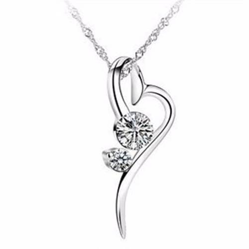 Biżuteria damska WISIOREK z cyrkoniami SERCE zawieszka SREBRO kamień 925