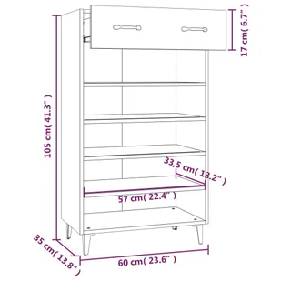 Lumarko Szafka na buty, biała, 60x35x105 cm, materiał drewnopochodny - Szafki na buty - miniaturka - grafika 10
