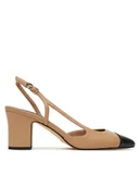 Sandały damskie - Guess Sandały FLTLOI LEA05 Beżowy - miniaturka - grafika 1