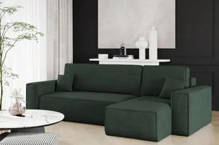 Sofa w kształcie L BEST narożnik tkanina Poso ciemnozielony prawy - Narożniki - miniaturka - grafika 1