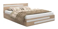 Łóżka - Dwuosobowe Łóżko Z Materacem Dąb Sonoma 160X200 Cm H7-H09 - miniaturka - grafika 1