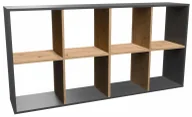 Regały - Nowoczesny stojący regał na książki antracyt + dąb artisan Petit 3X - miniaturka - grafika 1