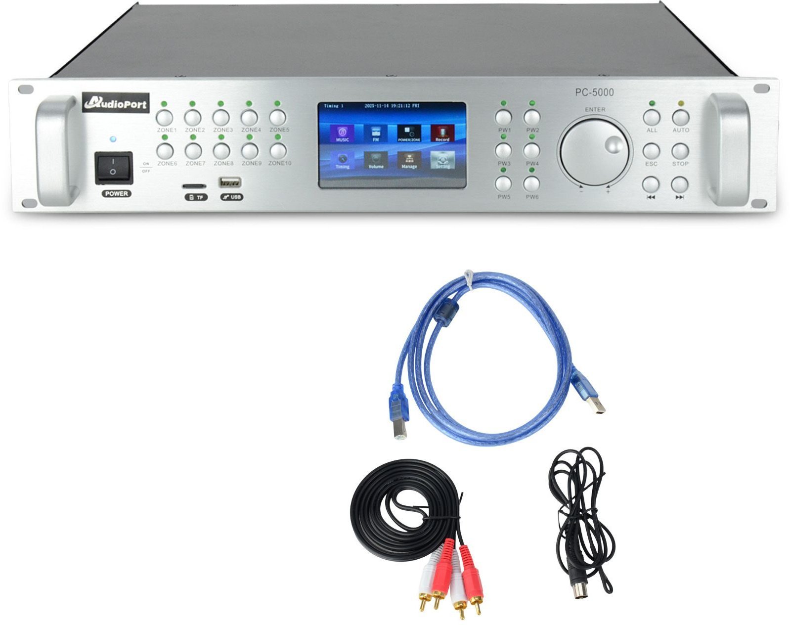 AudioPort Odtwarzacz multimedialny selektor głośników 100V PC-5000 one size