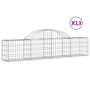 vidaXL Gabiony z wysokim łukiem 13 sztuk 200x30x40/60 cm Ocynkowane żelazo - Ogrodzenia - miniaturka - grafika 1