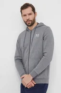 Bluzy męskie - Under Armour bluza męska kolor szary z kapturem gładka - miniaturka - grafika 1