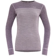Koszulki sportowe damskie - Damska koszulka Devold Kvitegga Merino 230 Shirt Rozmiar: S / Kolor: fioletowy - miniaturka - grafika 1
