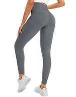 Legginsy - Legginsy Damskie Push-Up Sportowe Z Wysokim Stanem Fitness Szare M - miniaturka - grafika 1