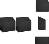 Pokrowce na meble ogrodowe - vidaXL Pokrowce na ławki ogrodowe 2 szt. 8 oczek 130x70x70/88 cm - Pokrowce ochronne na meble ogrodowe - miniaturka - grafika 1