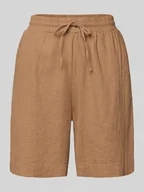 Spodenki damskie - Bermudy lniane o kroju relaxed fit z tunelem model ‘Lava’ - miniaturka - grafika 1