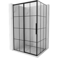 Kabiny prysznicowe - Mexen Rox kabina prysznicowa rozsuwana lewa 125 x 85 cm, czarna kratka, czarna - 8C2-125-085-70-77-L - miniaturka - grafika 1