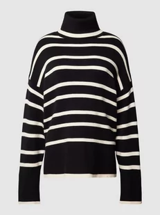 Sweter z dzianiny o kroju oversized ze wzorem w paski model ‘SABA’ - Swetry damskie - miniaturka - grafika 1