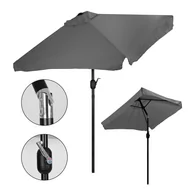 Parasole ogrodowe - Prostokątny duży parasol ogrodowy skośny łamany z korbą szary 200 x 140 cm - miniaturka - grafika 1
