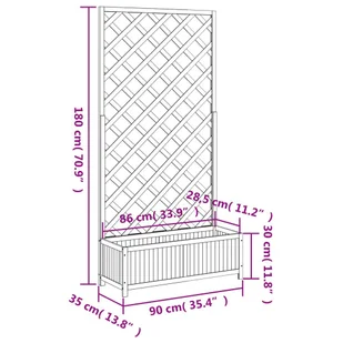 Donica z trejażem, brązowa, lite drewno jodłowe Lumarko! - Donice - miniaturka - grafika 9