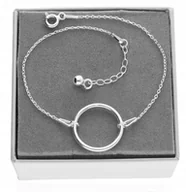 Bransoletki - Bransoletka srebrna na nogę kostkę z OBRĘCZĄ KÓŁKIEM celebrytka srebro 925 - miniaturka - grafika 1