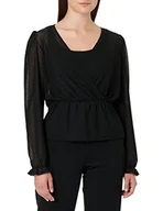Bluzki damskie - ONLY Damska bluzka ONLCAMMI L/S MESH TOP JRS, czarna, XL, Czarny, XL - miniaturka - grafika 1