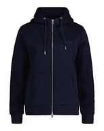 Bluzy damskie - GANT Damska bluza z kapturem Tonal Archive Shield Zip Hoodie bluza z kapturem, Evening Blue, standardowa, niebieski (Evening Blue), XXL - miniaturka - grafika 1