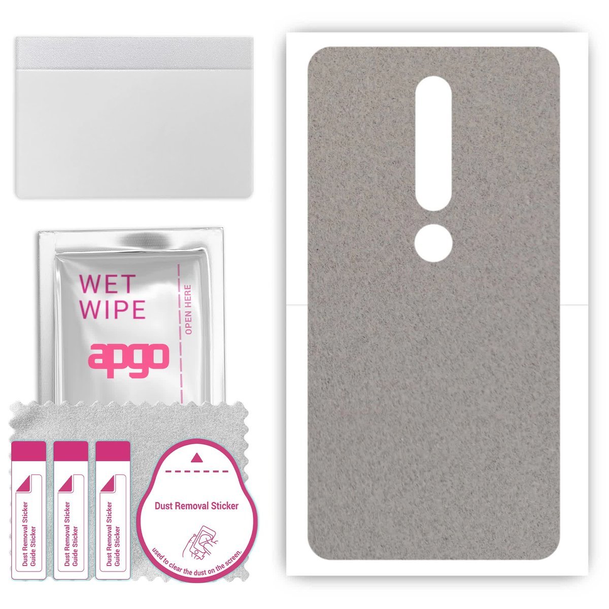 Folia naklejka skórka strukturalna na TYŁ Zamsz do Nokia 6.1 - Zamsz Szary - apgo SKINS