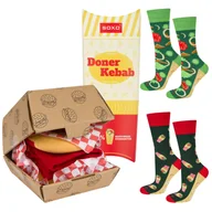 Skarpetki męskie - 3 x Skarpetki Męskie SOXO | Hamburger w pudełku | Kebab w pudełku | śmieszny prezent dla Niego - miniaturka - grafika 1