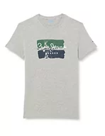 Koszulki męskie - Pepe Jeans Męski t-shirt Santino, 933grey Marl, XS - miniaturka - grafika 1