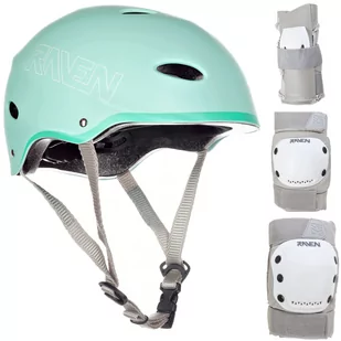 Zestaw RAVEN Kask F511 Mint M + Ochraniacze Grey M - Ochraniacze - miniaturka - grafika 1