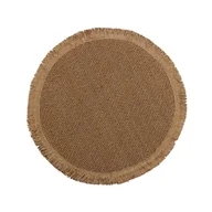 Obrusy i serwetki - Podkładka na stół Cerro okrągła z frędzlami śr. 38 cm jasnobrązowa - miniaturka - grafika 1