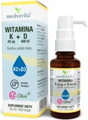Witaminy i minerały - Medverita, Witamina K2 + D3 400 krople 30 ml - miniaturka - grafika 1